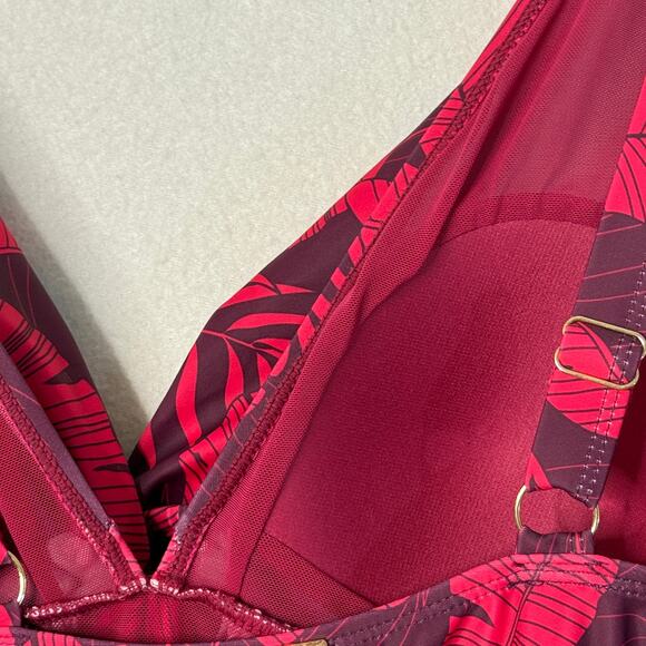 Slim Fit One Piece Tropical Swimwear Size 1X - Picture 6 of 12